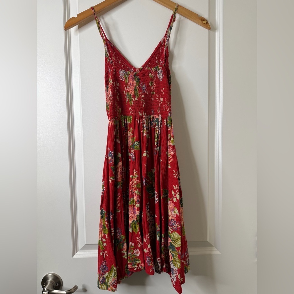 Angie Red Floral Print Mini Dress Coachella festival - Picture 2 of 3